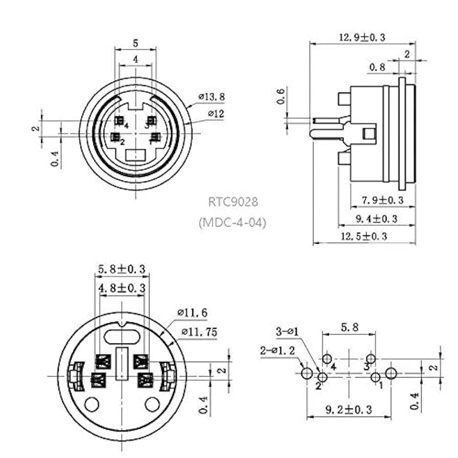 Davitu Electrical Equipments Supplies - 1pc Mini DIN 4Pins